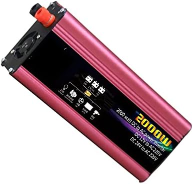 Adaptador de inversor de carro 2000W Inverter Power Direct Current 12V/24V a 110V/220V A porta USB do conversor CA