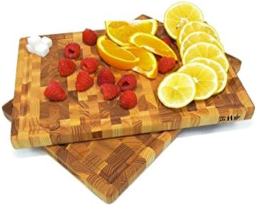 Wood Wedge, placa de cozinha premium Conjunto de 2 grãos de corte de grãos, tábua de corte de madeira de cinzas, bloco de