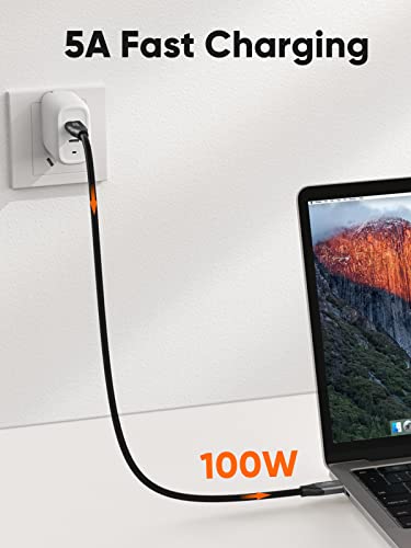 CableCreation USB C a C Cabo de 3 pés, 10 Gbps de transferência de dados, saída de vídeo 4K, carregamento de 100w, cabo Android