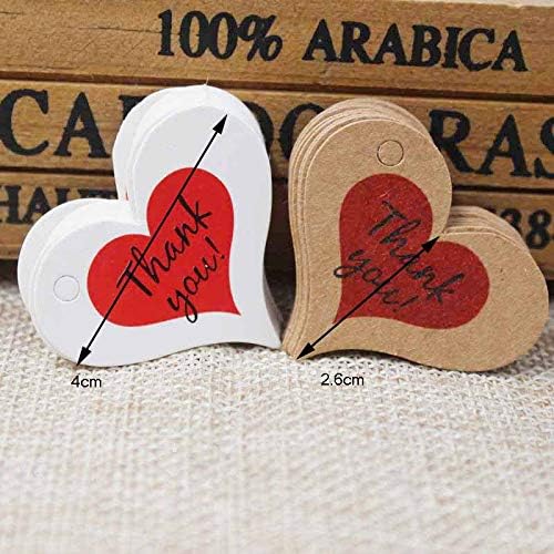 100pcs White/Kraft Red Heart OBRIGADO ABRIGAÇÃO, EMPLEGRA DE PAPEL EXPLET TAG LAVIE