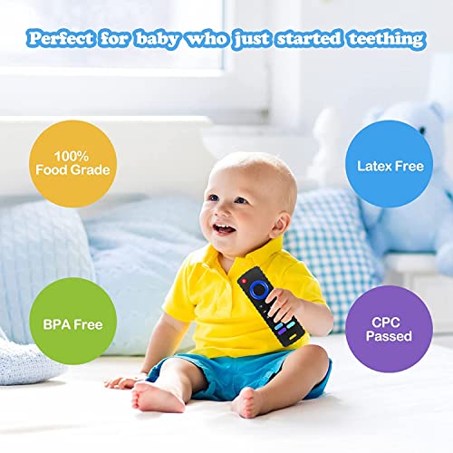 Ersihua Baby Toys Toys-TV Controle remoto forma bebês de silicone brinquedos de dentição para bebês 0-18 meses, BPA livre