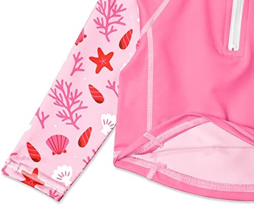 Besserbay unissex Baby UPF 50+ Half Zip Rash Guarda de Manga Longa Camisa de Natação 0-36 meses