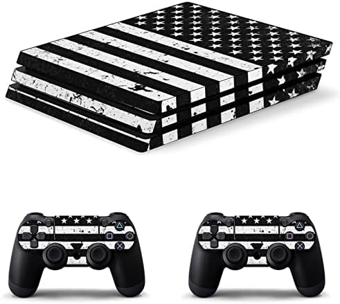 American Flag Stick Skin para PS-4 Slim Console e Controller Wrap Full Skin Protector Cover compatível com PS-4 Pro