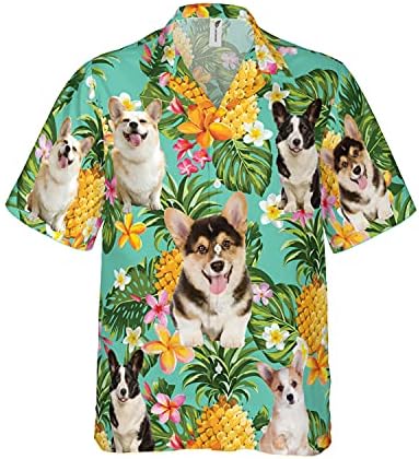 Camisa havaiana de amante de cães masculinos Button Butty Down Down Down Down ShortSleeve UNISSISEX DOG RACE