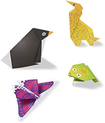 Melissa & Doug On the Go Origami Animals Craft Atividade Conjunto - 38 adesivos, 40 papéis de origami - Atividade de viagens, artes