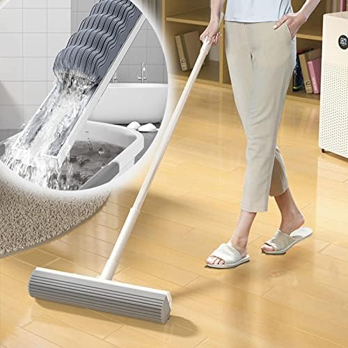 Qiopertar sucção esponja de espuma MOP, MOP de esponja de 180 ° Rotativo com método de elevação de desidratação, Ferramenta de limpeza