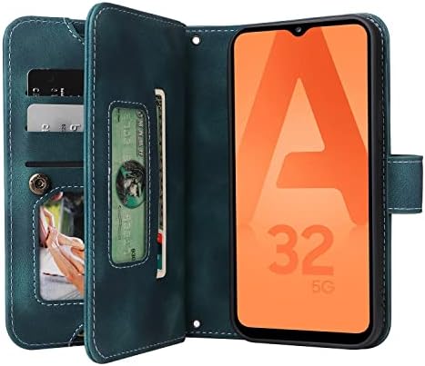 Caixa de carteira de protetora de proteção telefônica compatível com a capa Samsung Galaxy A32 5G, capa de telefone fino de couro