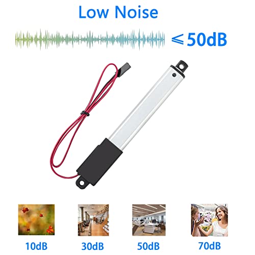 JQDML Mini Micro Linear Atuador Metal Gear 12V, AVC 1,2 polegada, força de empurrar 21,6 libras Velocidade rápida 0,4 /s, Peso: 0,12