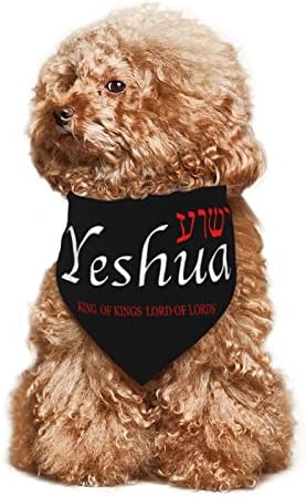 Yeshua Jesus Christian Dog Bandanas Pet Scondf Triangle Bib Cats Acessórios de lençóis ajustáveis ​​para cachorrinho