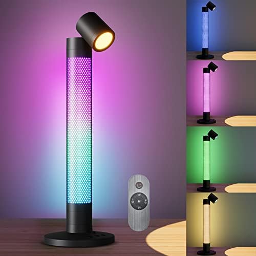 Lâmpada de mesa LED HCYHNB, lâmpada de leitura diminuída 600 lúmens, iluminação ambiente rgbww com sincronização musical
