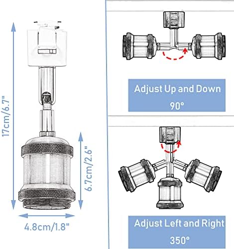 Conjunto de Kayyelamp de três ângulos de iluminação de cabeça de faixa personalizados correspondem e26 metal base vintage