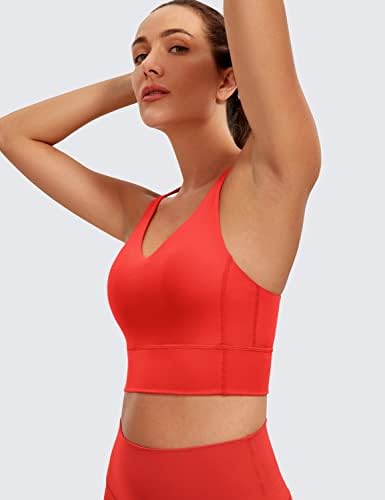 Crz Yoga Y Back Bra Sports Sports para mulheres - Vampo de sutiã esportivo acolchoado de pescoço Racerback