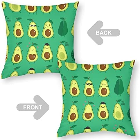 Capas de travesseiro de abacate fofo com almofadas de travesseiro quadrado com zíper protetor para sala de estar de sofá de