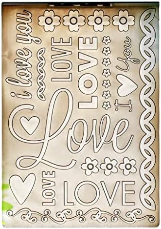 DdouJoy Love I Love You Flores Coração Pastas de relevo de plástico para fazer cartões de recortes e outros artesanato em papel