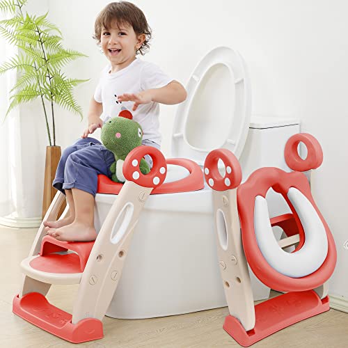 Potty Training Seat com escada, assento de vaso sanitário da criança com bancos de passo duplo, o mais novo banheiro de treinamento