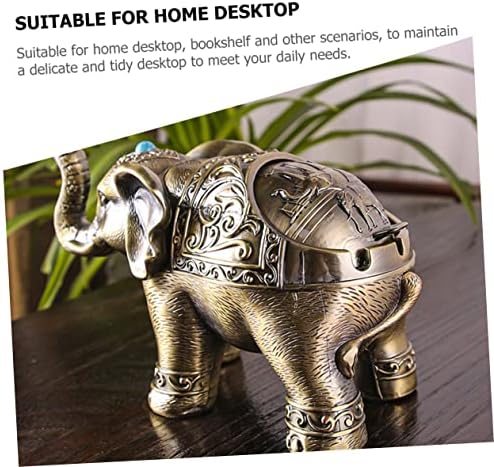 Artibetter 3pcs fumante criativo Metal Metal Indoor Holder decorativo tampa de elefante elefante em forma de escritório