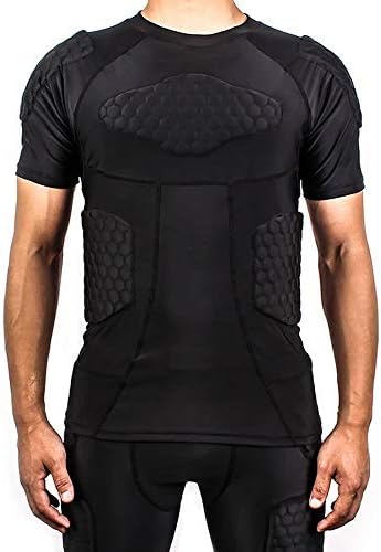 Camisa de compressão acolchoada de Touyr masculina e calças treinando colete de colete sem mangas e sessões curtas de costas coxas e