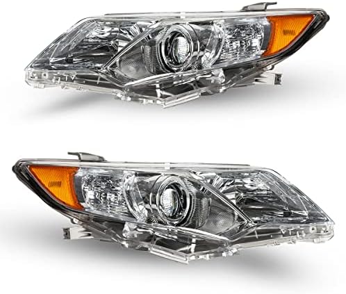 Montagem do farol Torchbeam Compatível com Camry 2012 2013 2014 Chrome Housing Amber Driver and Passager Side