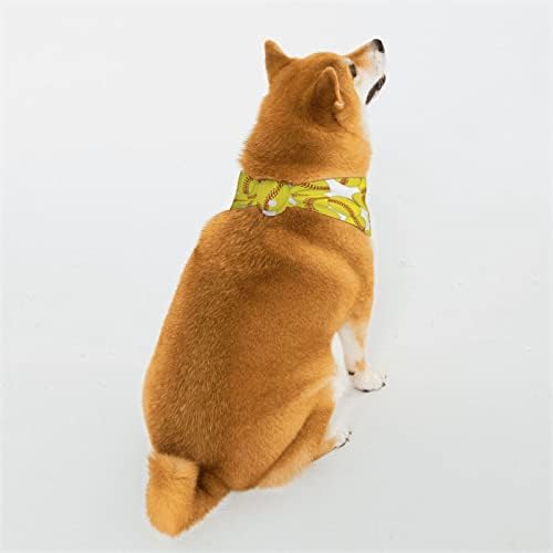 Bandanas de cachorro com snaps amarelo padrão de softball padrão de cachorro gato triângulo de lenço de petão de pet bandana