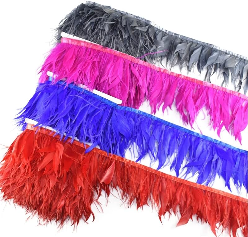 Hosd qr 10 metros de avestruz penas em acabamentos de fita penas de ganso na fita Decoração de costura de vestir para acessórios