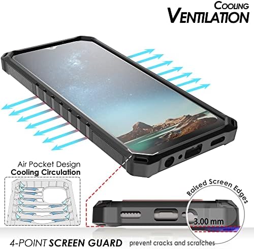 Beyond Cell Tri-Shield Kickstand Phone Case com coldre de cinto Compatível com Samsung Galaxy S22 Ultra Grade Military Testado Testado