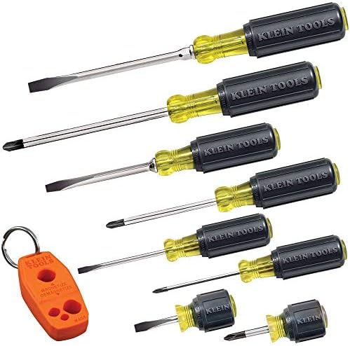 Klein Tools 80020 Ferramentas de ferramentas com alicates, cortadores diagonais de linha e chave de fenda 85148 com magnetizador/desmagnetizador