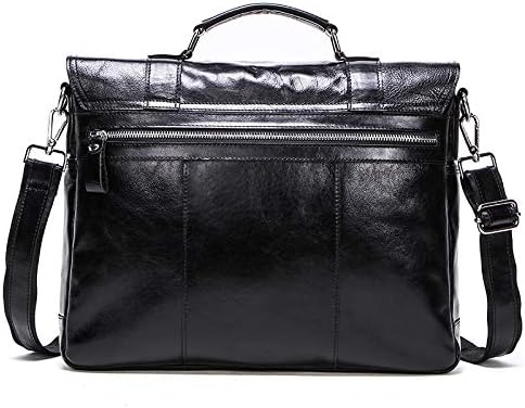 Bolsa de couro de advogado grossa Brethercase 13 polegadas Bolsa de laptop Retro Busas Mensageiro Mensageiro Black