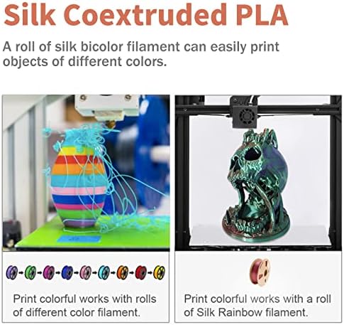 Filamento da impressora 3D Sikenho, Copper Green Purple PLA Filamento de 1,75 mm Co-Extrusão Tri-Color de Silk 1,75 mm Filamento