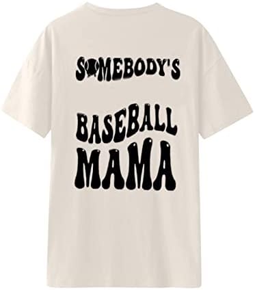 Camisetas mamãe de beisebol mrgiinri para mulheres 2023 Baseball Graphic camise