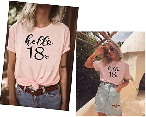 Camisas de 18 anos para mulheres Hello Hello 18 Cirche meninas dezoito BAIDY FESTE Camiseta Vinage 2005 Graphic Funy Tee Tops