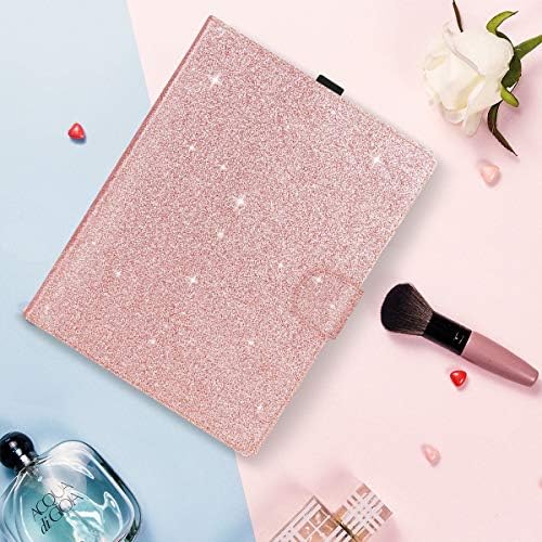 Ipad pro 12,9 polegada 2022/2021/2020/2018 Case Glitter com portador de lápis PU Couro fólio Smart Stand Magnetic Automotor/Sleep