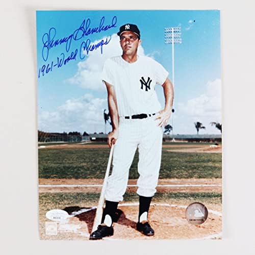 Johnny Blanchard Photo assinou 8 × 10 Yankees - CoA JSA - Fotos autografadas da MLB