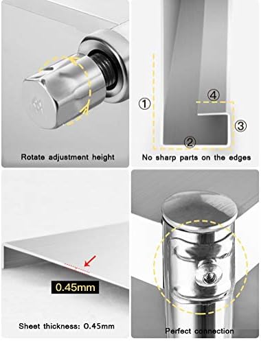 MM Backs de cozinha e prateleiras para microondas, prateleira de metal estável, até 80 kg por prateleira, prateleiras de 2 camadas,