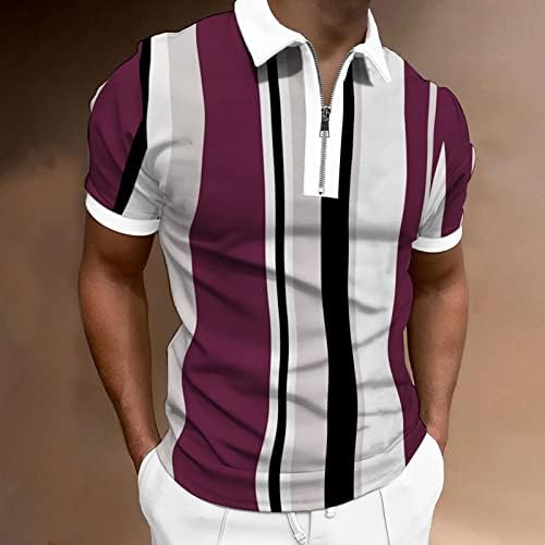 Melhores camisas de marca para homens camiseta e homens curtos Primavera e verão Tops Fashion Lapeel Zipper Casual Short