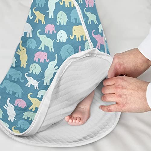 Vvfelixl neutro elefante colorido saco de dormir de bebê, cobertor de bebê vestível, saco de sono para crianças, terno