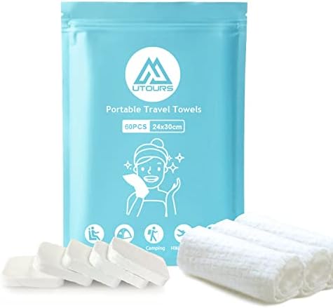 UTOURS 10pcs toalhas compactadas, toalhetes de papel higiênico reutilizáveis ​​Campos de moedas, toalhas portáteis para beleza