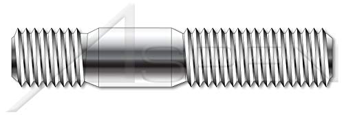 M16-2.0 x 30mm, DIN 938, métrica, pregos, extremidade dupla, extremidade de parafuso 1,0 x diâmetro, a2 aço inoxidável