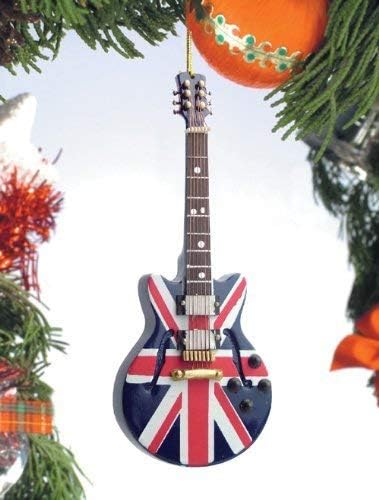 Union Jack Jack Guitar Musical Instrument Decoração do ornamento de Natal