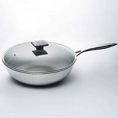 Gydcg non stick indução wok, panelas de cozinha panelas wok sem revestimento fry fry panela, sem escorregamento