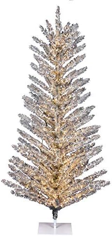 Vickerman 5 'de alumínio vintage Árvore de Natal Artificial, Branca quente Baixa tensão LED LED LUZES DE 3MM - Árvore de Natal Faux