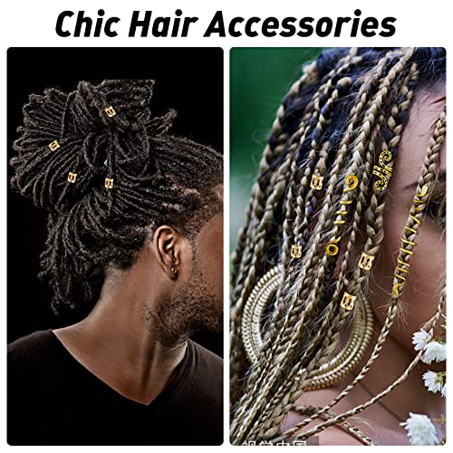 Friusate 28 peças Minchas de cabelo bobinas espirais Dreadlock Breads Braids Anings Clips Metal Snake Cabinete Cleips Loc