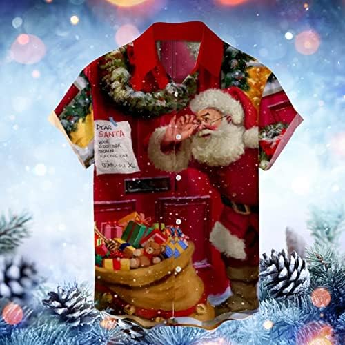 Xxbr camisetas de natal para homens, engraçado 3D Xmas Santa Claus Tops impressos de manga curta
