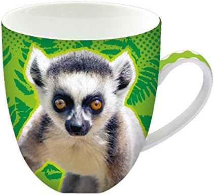 Animug - Lemur de cauda anel da Deluxebase. 15 FL OZ CUMA CERAMICA GRANDE. Uma caneca de lêmure que é um ótimo complemento