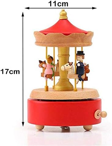 N/A Creative Carousel Music Box Sky City Music Box Children's Toys Wooden Wooden Decoration Acessórios de Natal Presente de aniversário