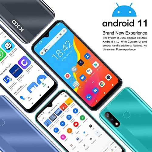 KXD 4G Desbloqueou telefones celulares D68S Smartphones desbloqueados Android 11 -Mobile Phones Dual Sim Free - 4000 mAh Bateria