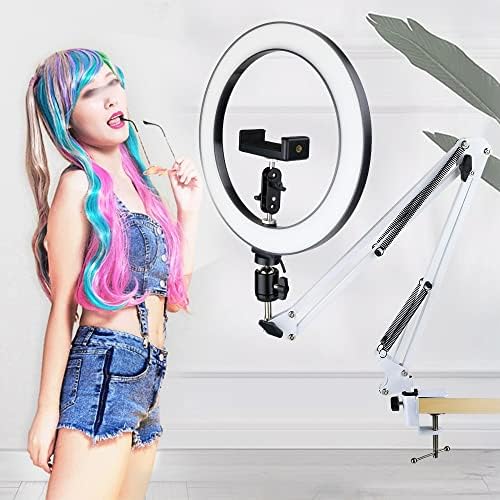 N/A Profissional LED Selfie Ring Câmera Luz de câmera Phone USB Lâmpada fotográfica Luz com suporte de braço longo