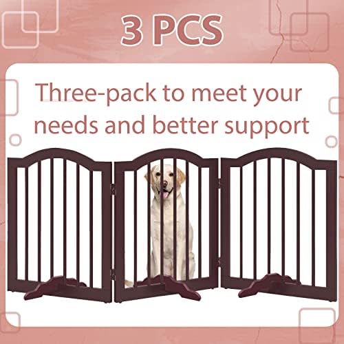 Taiyin 3 PCs Pet Support Pesquisa Pés de reforço de madeira Painel de cachorro Painel de cachorro Isolation Fence Free Standing Pet