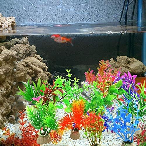 Cayway 15 Pacote Pacote de aquário Aquário Decorações de tanques de peixes Plantas aquáticas artificiais Ornamento