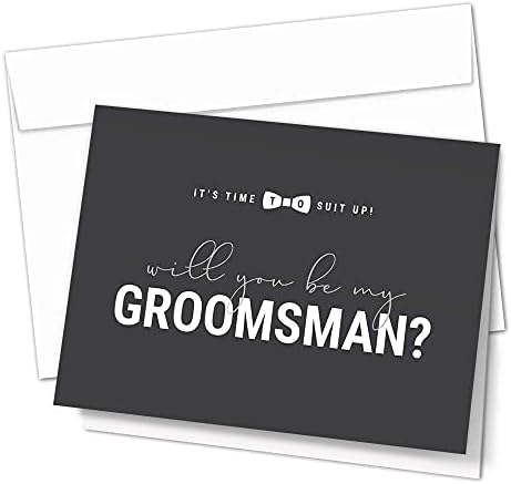 Hat Acrobat Groomsman Proposta Cartões 8 Você será meu Groomsman e 2 melhores cartões de homem com envelopes | Conjunto