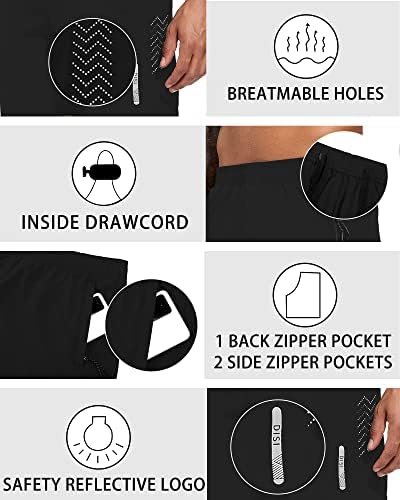 Disi Men's Athletic Huncking Shorts Quick Dry Workout Shorts 7 Ginásio de esportes leves Ginásse